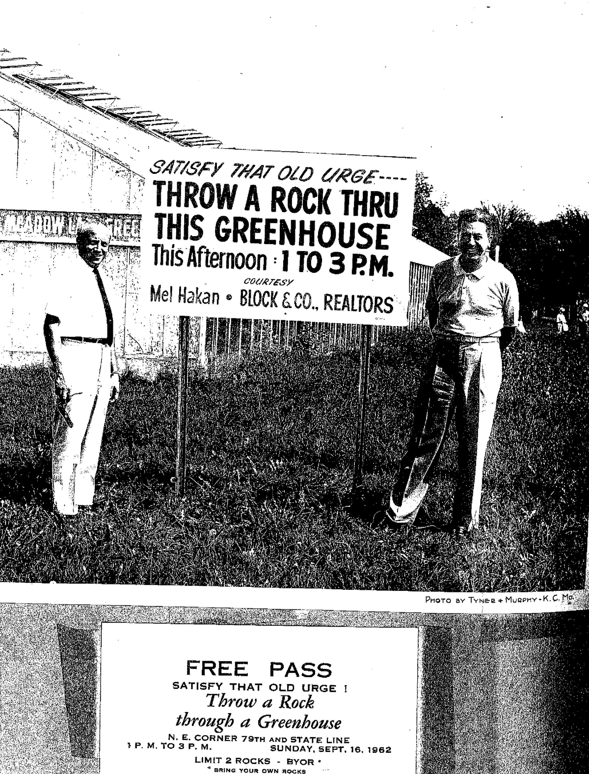 1962 - Block & Company hosts 'Throw a Rock Thru the Greenhouse'